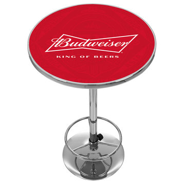 Budweiser Chrome Pub Table, Bow Tie