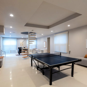 Stunning white polished concrete floor