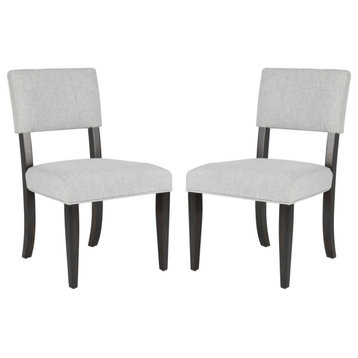 Safavieh Couture Luis Wood Dining Chair Black Charcoal/Light Taupe