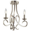 Kichler 52243 Ania 3 Light 15"W Taper Candle Style Chandelier / - Brushed