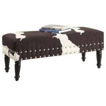 Designs4Comfort Faux Leather Multi-Color Cowhide Bench with Nailheads