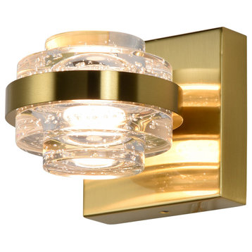 Milano 6" ETL Certified Integrated LED Wall Sconce, Antique Brass