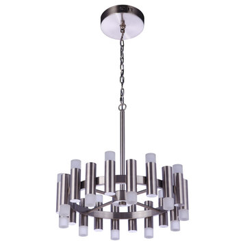 Simple Lux 20-Light Chandelier in Brushed Polished Nickel