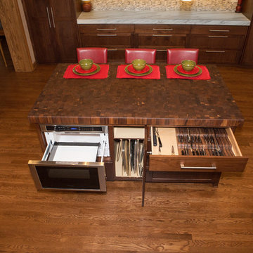 Mt. Prospect Kitchen Addition with Walnut Cabinets
