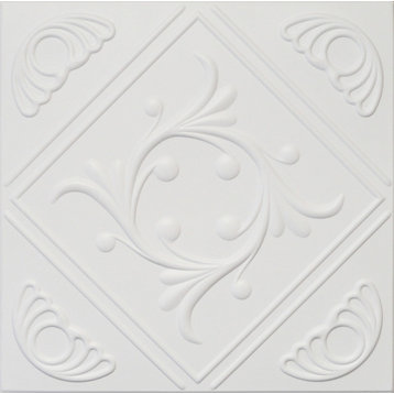 20"x20" Styrofoam Glue Up Ceiling Tiles R2W Ultra Pure White Behr Satin