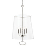 Hudson Valley - Hudson Valley James 4 Light Pendant 4717-PN, Polished Nickel - Orlando's smooth curves, rounded linen shade and soft symmetry reimagine the traditional lantern pendant. Light fills the white linen shade with a soothing glow that will bring a sense of calm to any space. Available in three sizes and 2 finishes.