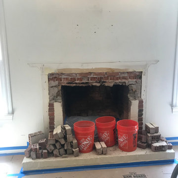Interior Stone Fireplace Construction