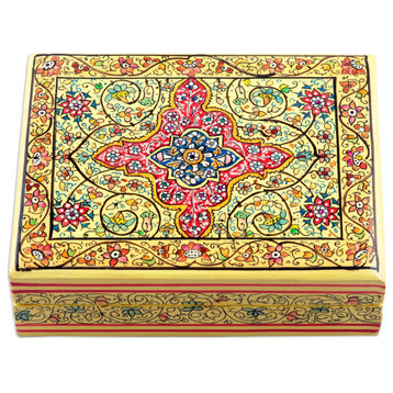 Novica Handmade Blooms In Persia Papier Mache Decorative Box