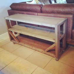 Rustic Sofa - Console Table with Cast Iron Wheels // Rustic // Console Table - Console Tables