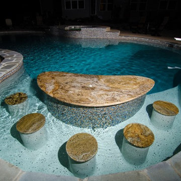 Golden Sparkle Granite Pool Bar