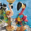 Set of 2 Birds of Paradise Flamingo Statues