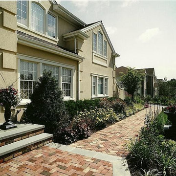 Front entrance approach with Belden Brick Walk and Landing with Bluestone Steps