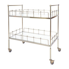 50 Most Por Silver Bar Carts For 2018 Houzz Silverwood Fitz 2 Tier Rectangular Serving Cart Antique Gold Bar Carts
