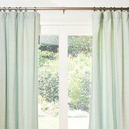 Washed Belgian Linen Drapes-Seafoam - Curtains