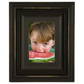 Square Black Picture Frame, 8x8 Wood Frame With Scoop Molding