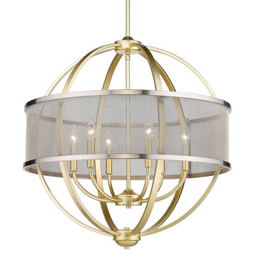 Colson 6-Light Chandelier (with shade) in Olympic Gold