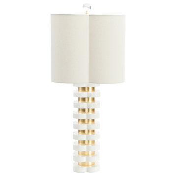 Quatrefoil Lamp, White, 32"H
