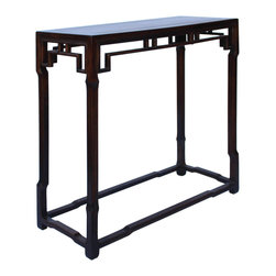 Chinese Brown Huali Rosewood Ming Style Apron Side Altar Table - Console Tables