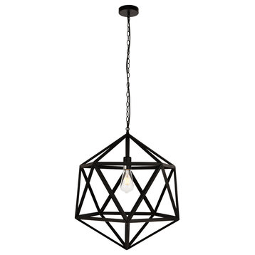 Redmond Collection Pendant, 1-Light, Black Finish, 19.7"x22.6"
