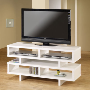 Coaster | Contemporary TV Console in White | Open Storage -$199.62