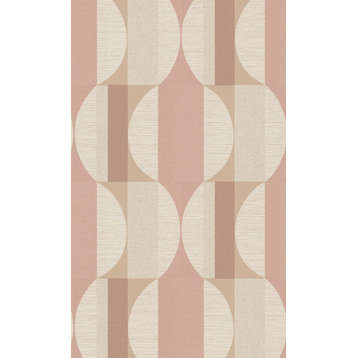 Geometric all-over Printed Wallpaper, Pink, Sample