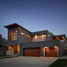 WOOD GARAGE PLUS DIFFERENT COLOR HOUSES