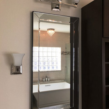 MASTER BATHROOM - Free Standing Tub / Crema Marfil Tile / White Reef Granite