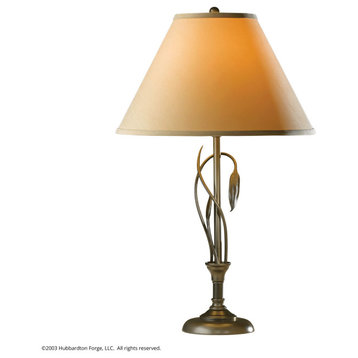 Hubbardton Forge 266760-1036 Forged Leaves and Vase Table Lamp in Soft Gold