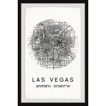 "Las Vegas, Nevada Coordinates" Framed Painting Print, 24x36