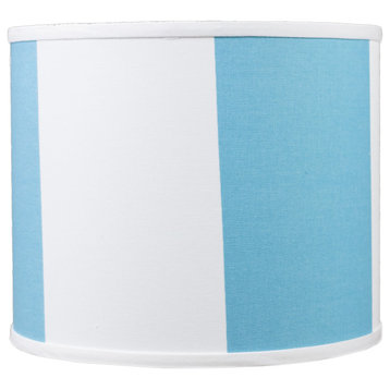 Wide Stripe Blue and White Shade, 14"
