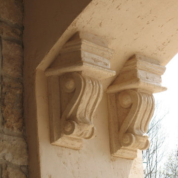 Stucco, veneer stone, brick and ArcusStone
