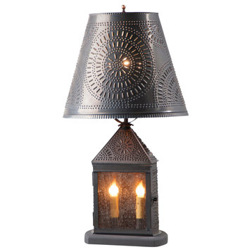 Harbor Lamp With Chisel Shade, Kettle Black
