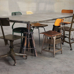 Zinc Tables |  Sheet Table w/ Jack Stand Bases - Kitchen Countertops