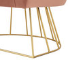 Alice Velvet Barrel Accent Chair With Metal Base, Blush and Gold