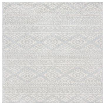 Safavieh Tulum Tul272F Southwestern Rug, Light Gray and Ivory, 6'7"x6'7" Square