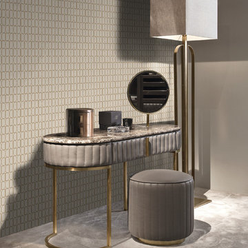 Luxury dressing room featuring furniture by Signorini & Coco