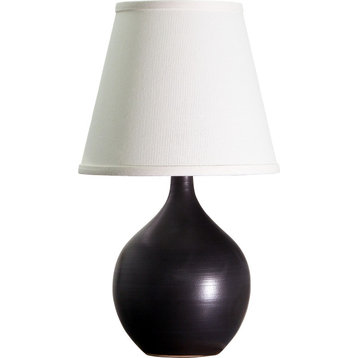 Scatchard Stoneware Table Lamp, 13.5", Black Matte