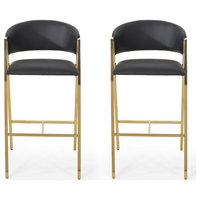 Eleanore Modern Faux Leather Barstool, Set of 2
