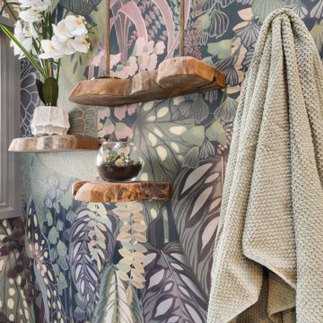 Nature-Inspired Eclectic Bathroom in West Orange, NJ.