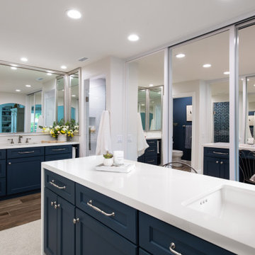 Triple track mirrored wardrobe doors