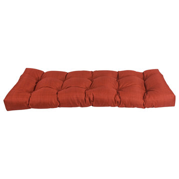 51"X19" Tufted Solid Outdoor Spun Polyester Loveseat Cushion, Cinnamon