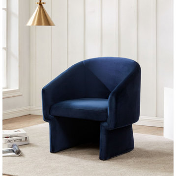 Safavieh Couture Susie Barrel Back Accent Chair, Navy