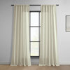 Light Tan Classic Faux Linen Curtain Single Panel, 50W x 108L