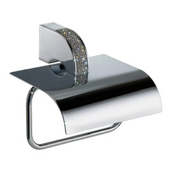 Manillons Torrent. - Paper holder with swarovski crystal. No drilling required, it is optional - Toilet Accessories