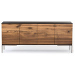 Four Hands - Cuzco Sideboard - Natural yukas delivers warmth to minimalist styling. Slender legs of bronzed iron support an espresso-finished ash frame as resin fills woods' natural graining. Pattern and depth of resin lowlights and highlights vary from piece to piece, due to wood species... inherent nature.