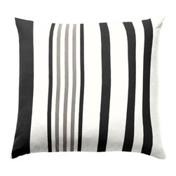 Grey & Black Striped Outdoor Pillow - Outdoor Cushions And Pillows