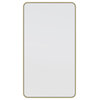 22" W X 40" H Radius Corner Stainless Steel Framed Mirror, Satin Brass