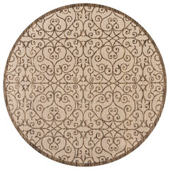 3'x5' Madrid Vintage Filigree Textured Weave Indoor/Outdoor Area Rug, Beige/Brown - Jonathan Y