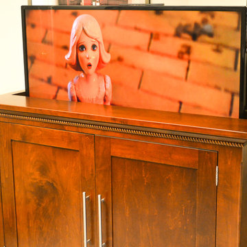 Automated TV Lift Cabinet in Solid Cherry (The Richmond)