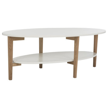 Cara Oval Coffee Table, White